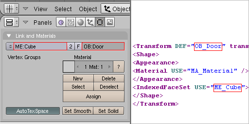 Exported OB and ME name for DEF and USE