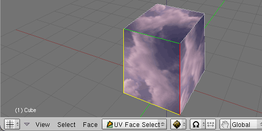 The UV Face Select mode in Blender